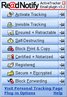 Screen shot of the General Purpose SelfDestructingEmail Plugin popup menu